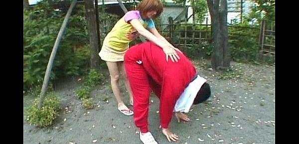 Asian redhead teen gets picked up for